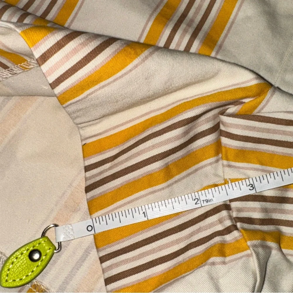 Abercrombie and Fitch yellow beige striped cotton high rise shorts XS NWT